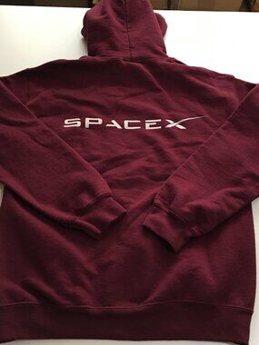 SpaceX Space-X Official Hoodie Hooded Sweatshirt Mens Small Maroon